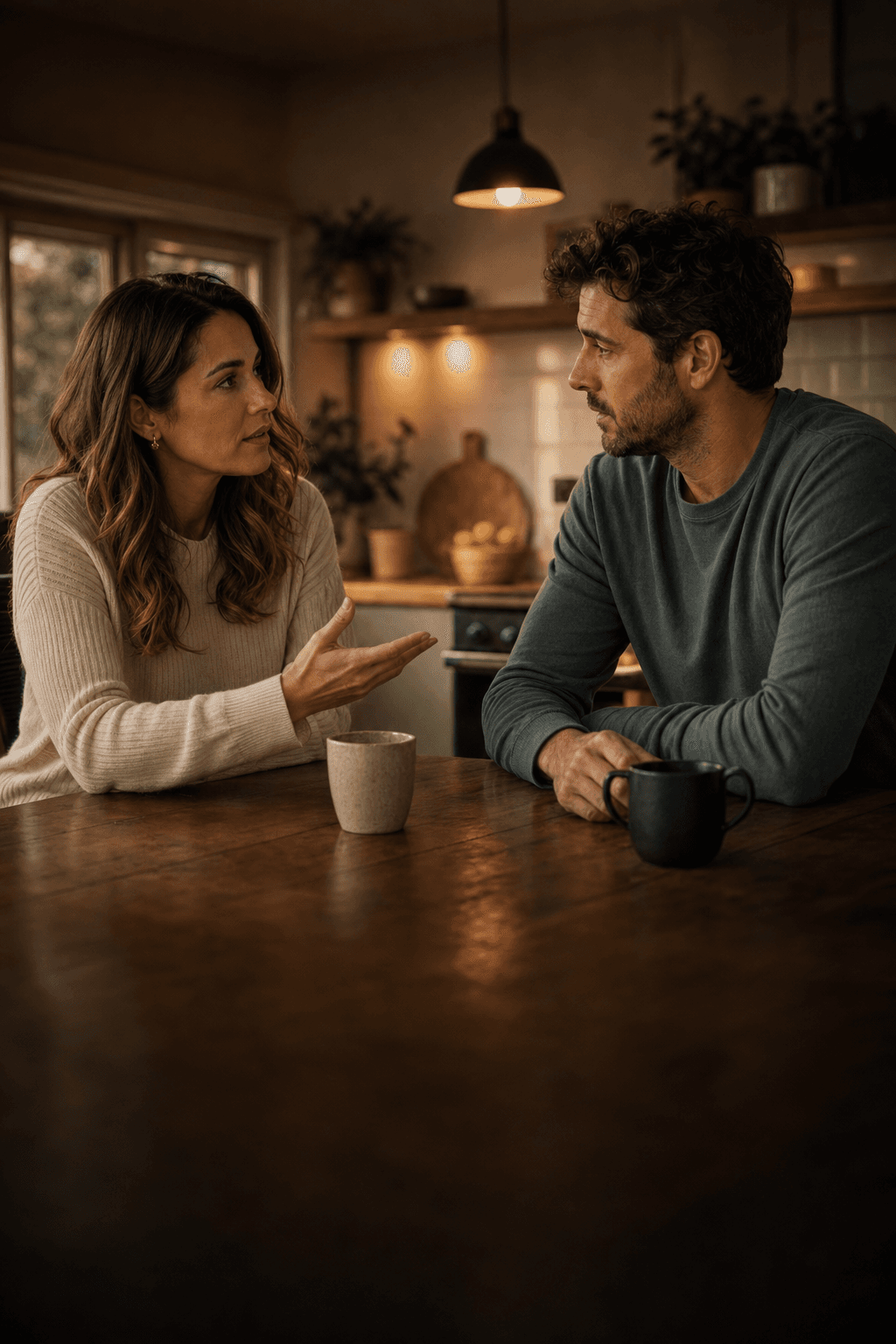 Couple in a real moment