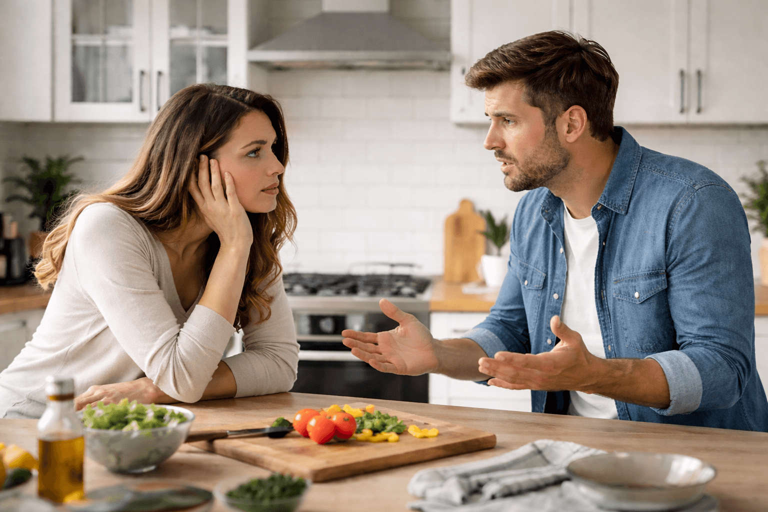 Couple in a real moment